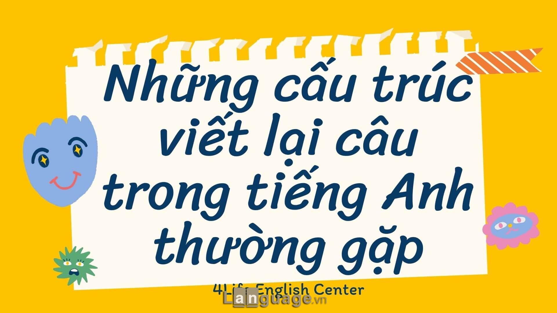 Những cấu trúc viết lại câu thường gặp Những cấu trúc viết lại câu thường gặp
