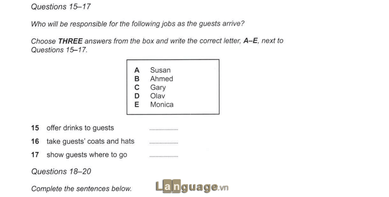 Dạng Pick form a list trong IELTS Listening Dạng Pick form a list trong IELTS Listening