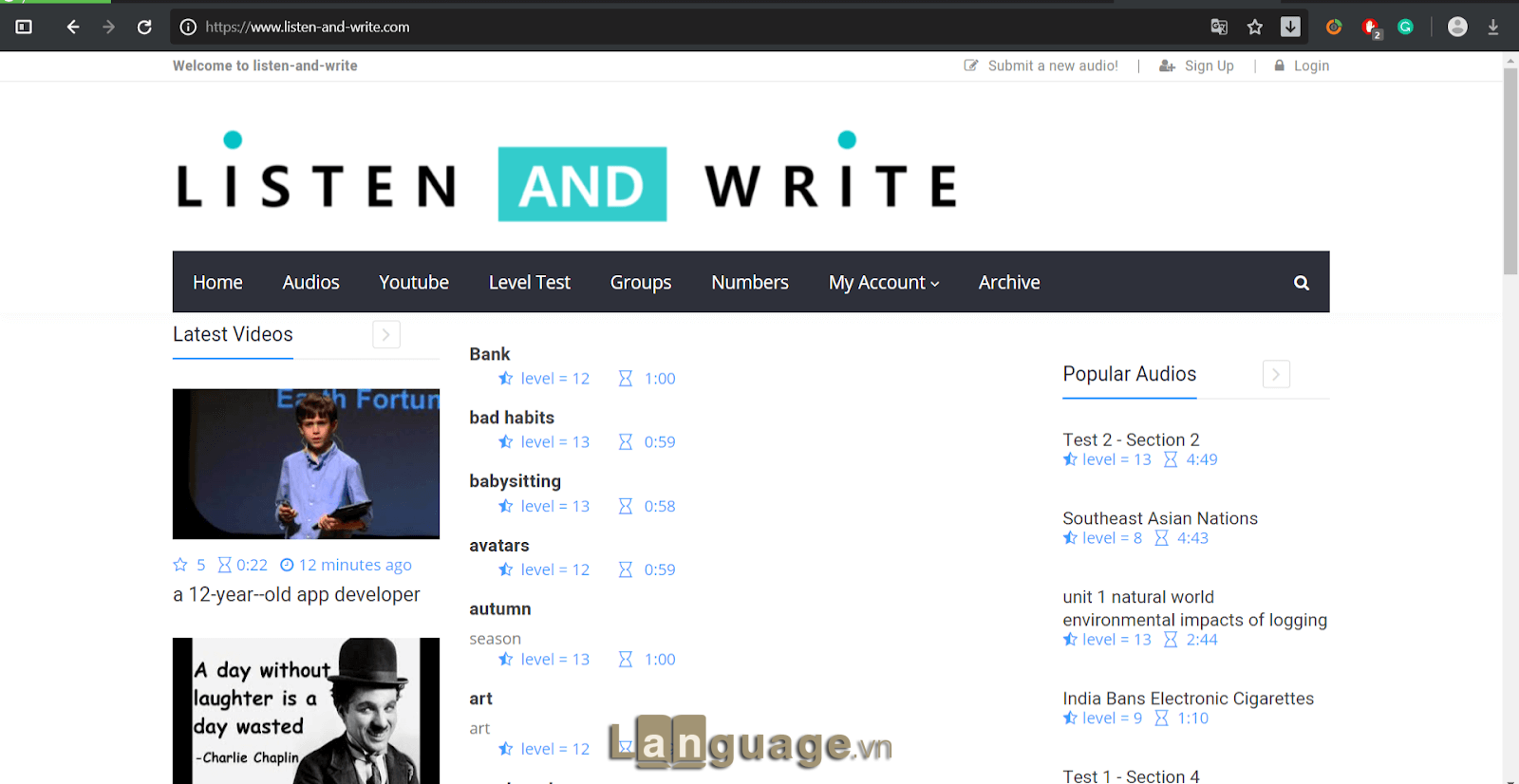 Listen and write Listen and write