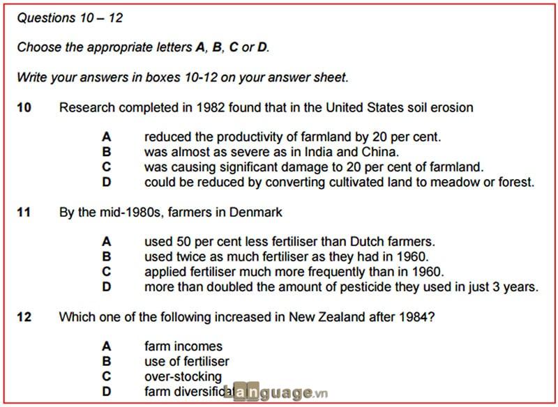 Dạng Multiple Choice Question trong bài thi IELTS Listening Dạng Multiple Choice Question trong bài thi IELTS Listening