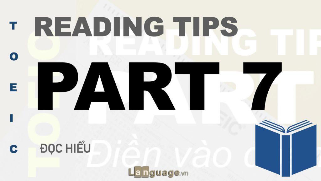 Mẹo thi TOEIC part 7 Mẹo thi TOEIC part 7
